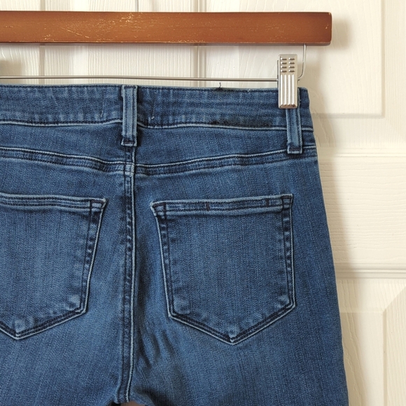 Paige Hoxton Classic Medium Wash High Waisted Ankle Cropped Skinny Jeans 24 - Picture 13 of 14